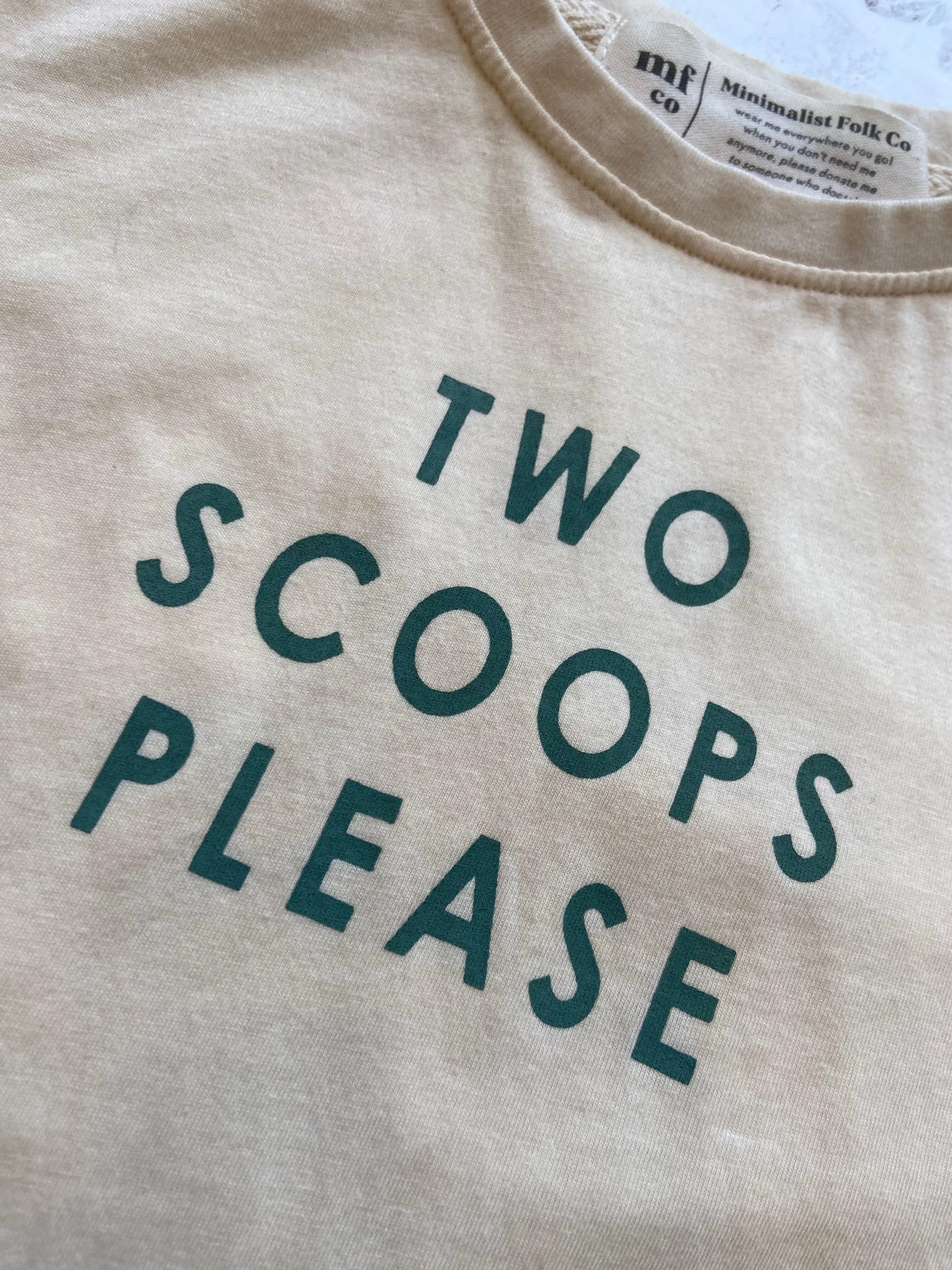 100% Cotton Tee | Two Scoops Please | Minimalist Folk Co.