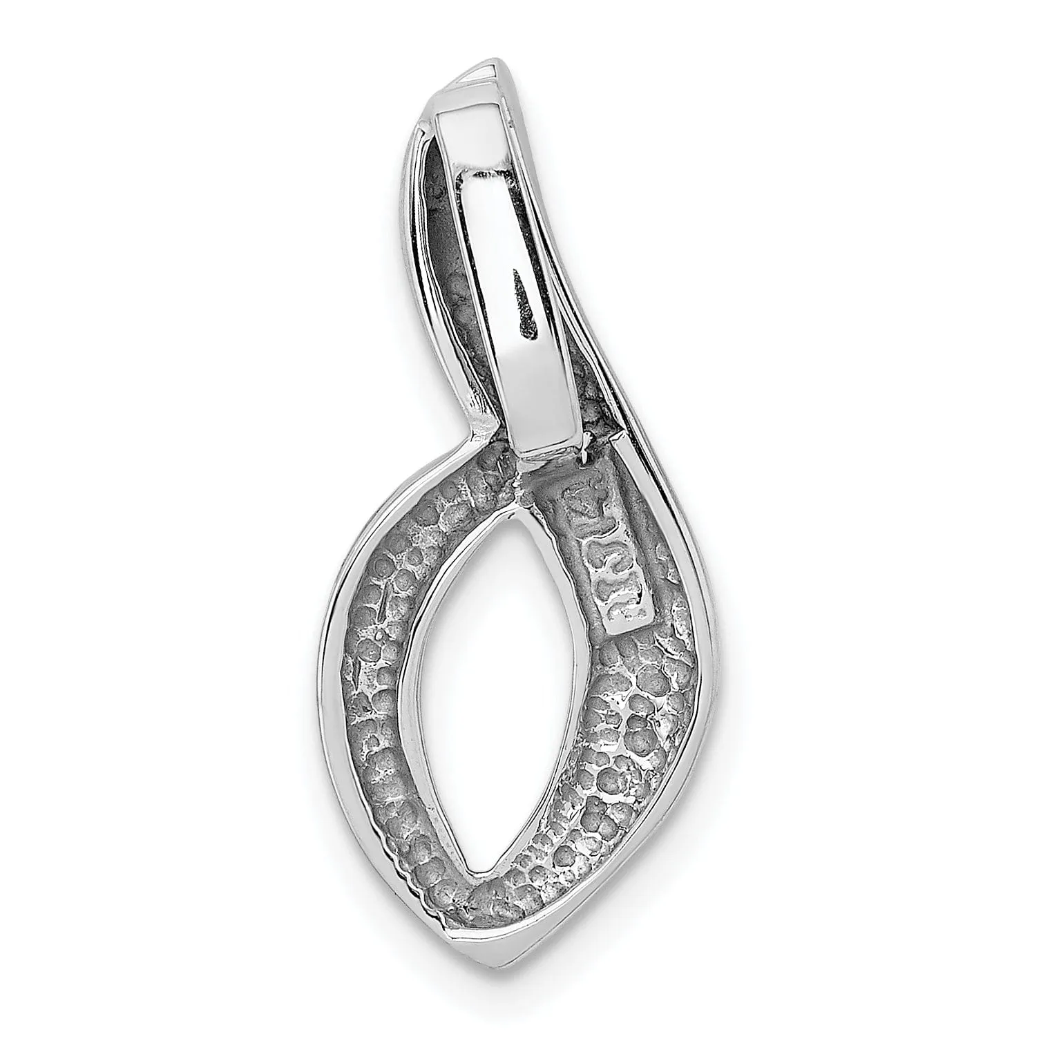 14k White Gold Solid Omega Slide Pendant