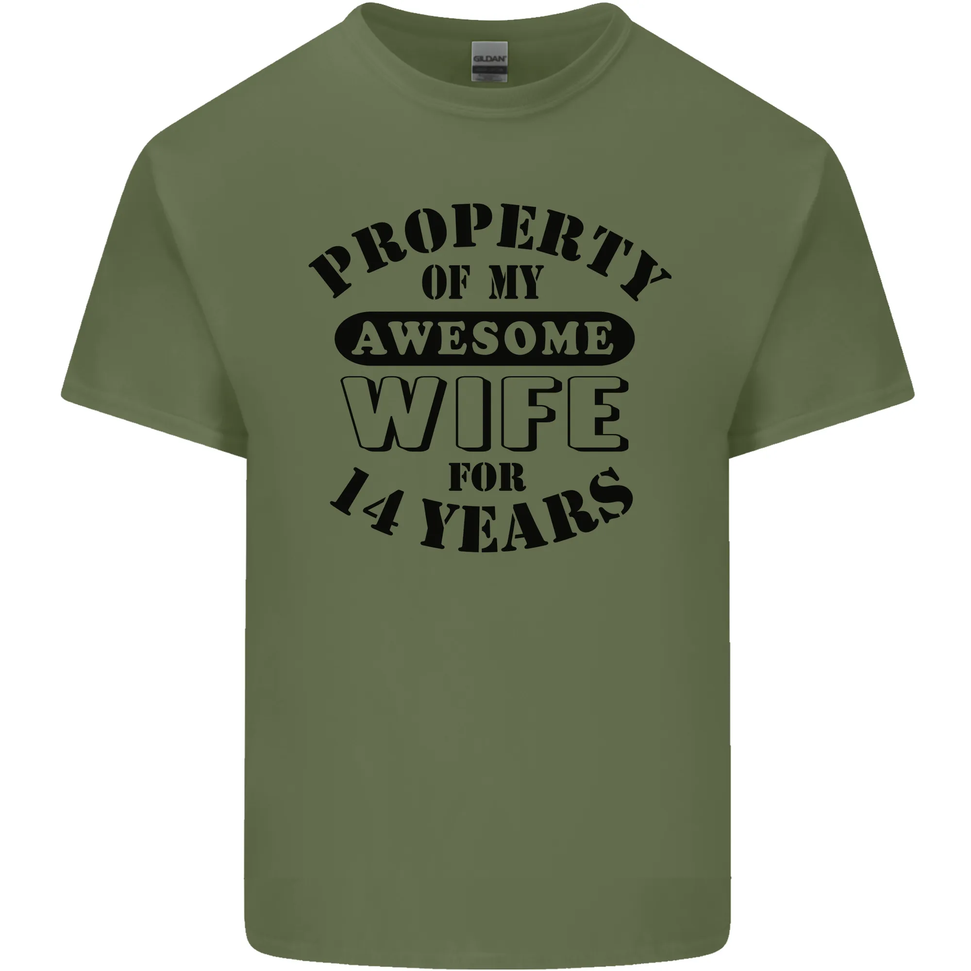 14th Wedding Anniversary 14 Year Funny Wife Mens Light Cotton T-Shirt