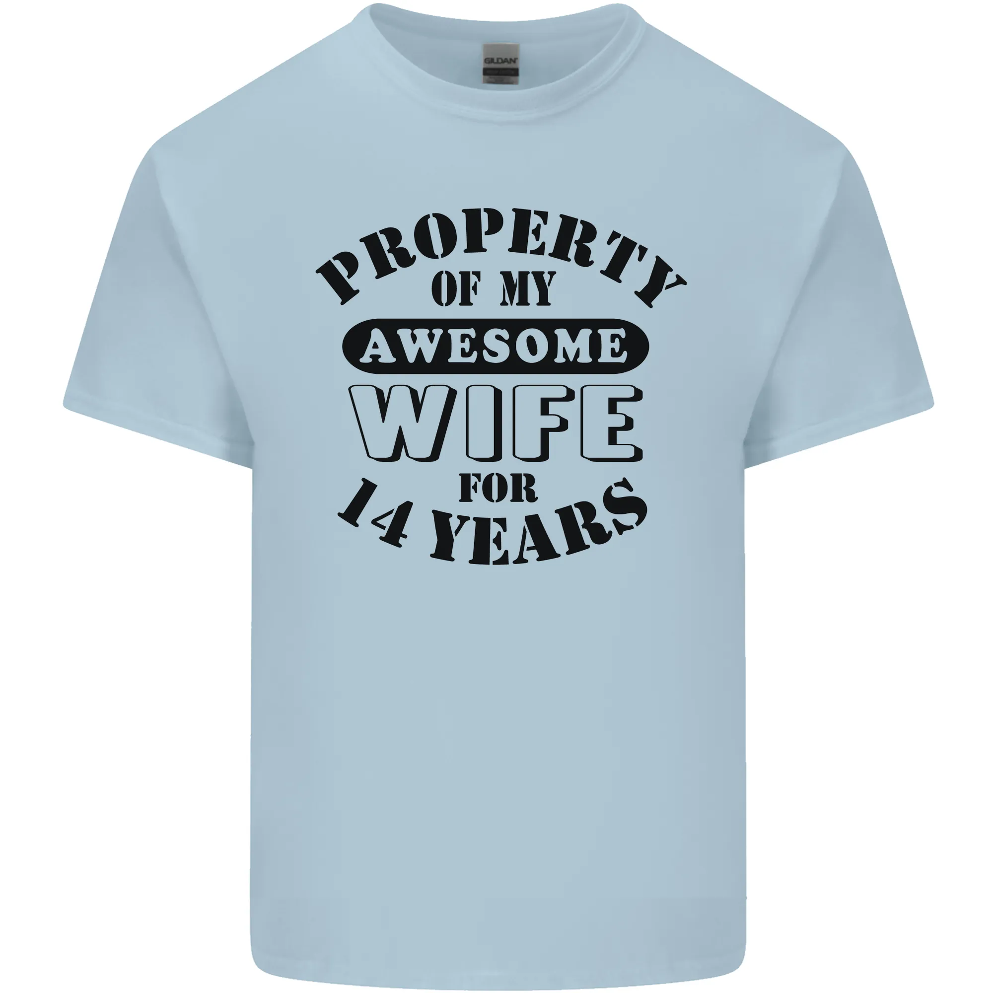 14th Wedding Anniversary 14 Year Funny Wife Mens Light Cotton T-Shirt