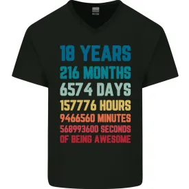 18th Birthday 18 Year Old Mens V-Neck Cotton T-Shirt