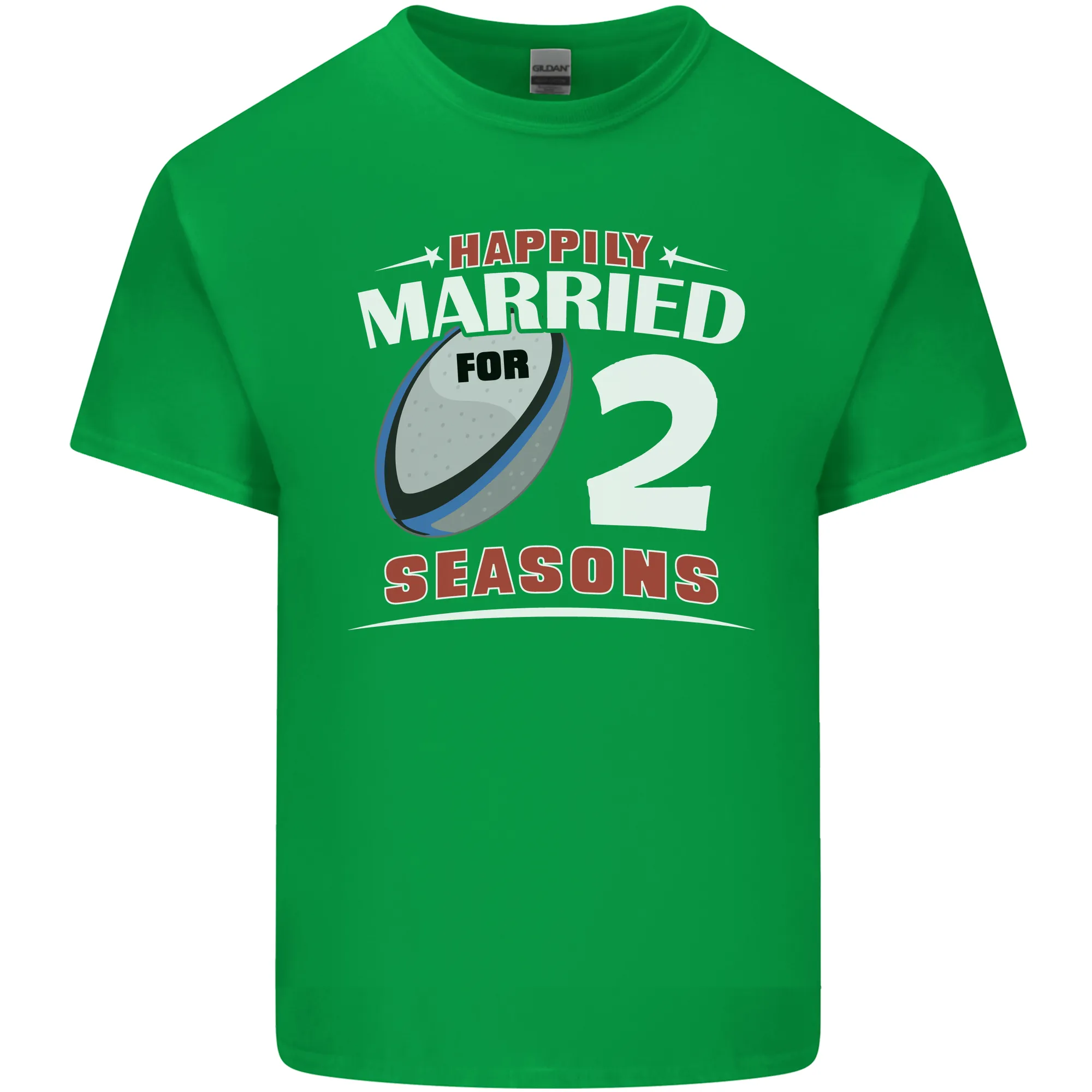 2 Year Wedding Anniversary 2nd Rugby Mens Light Cotton T-Shirt