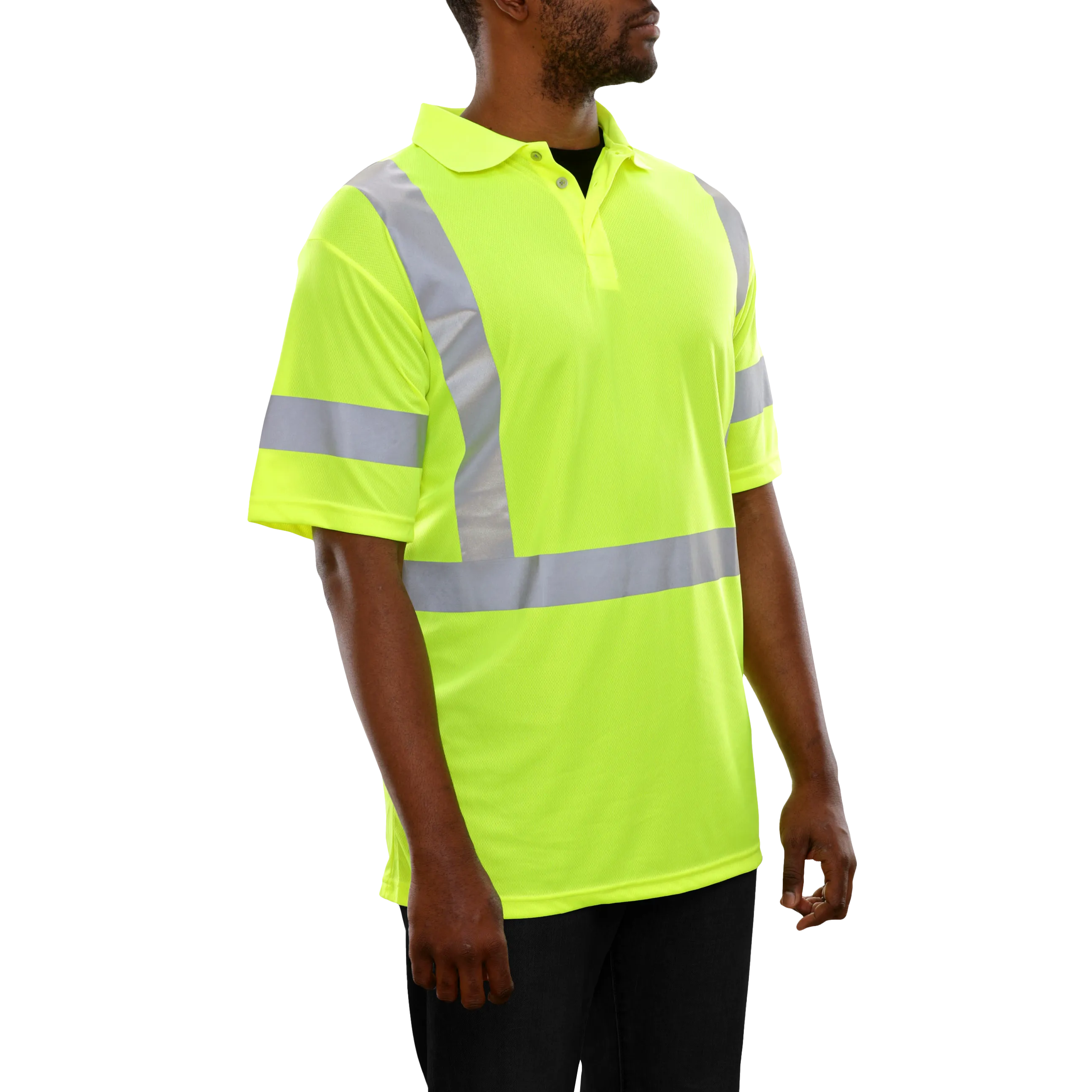 304STLM Hi-Vis Lime Birdseye Polo Shirt