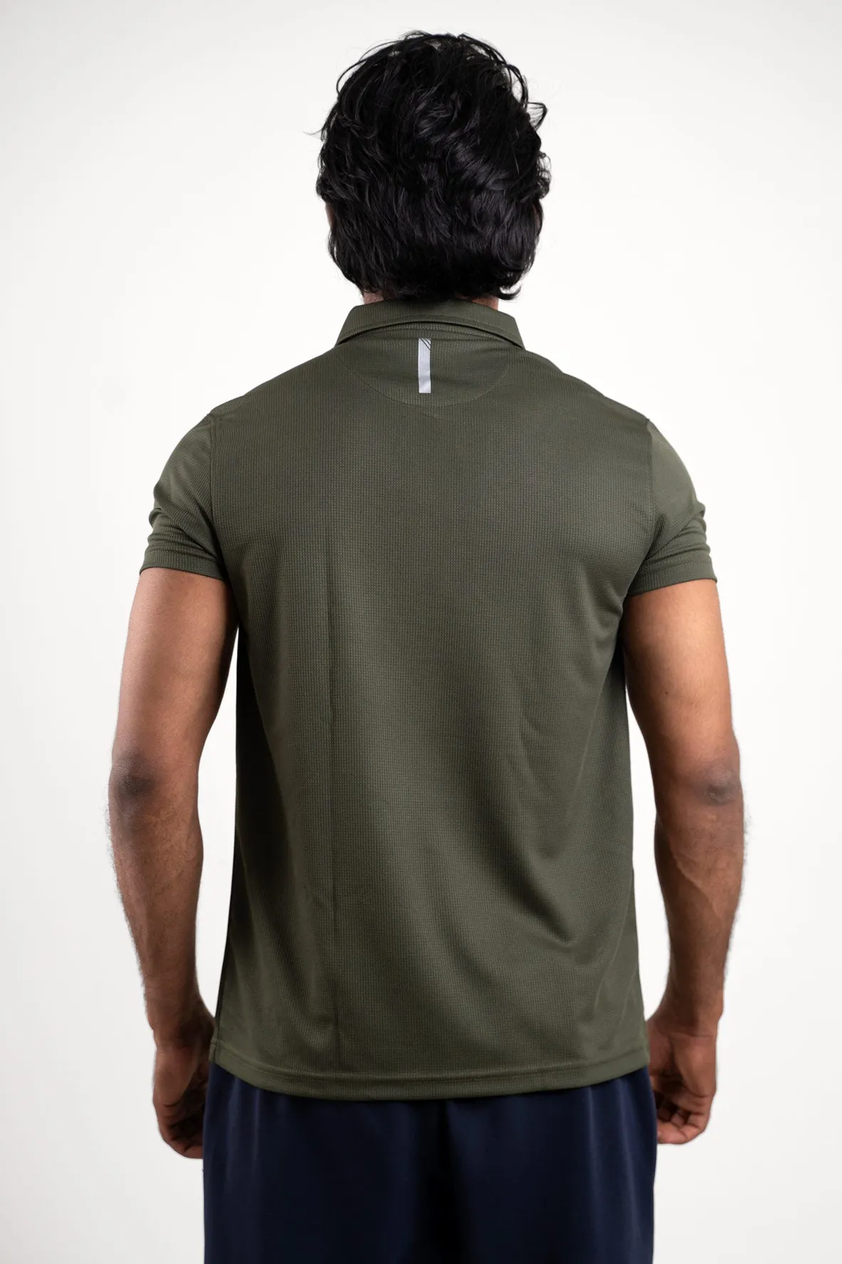 Active Dark Olive Polo Tshirt  For Men