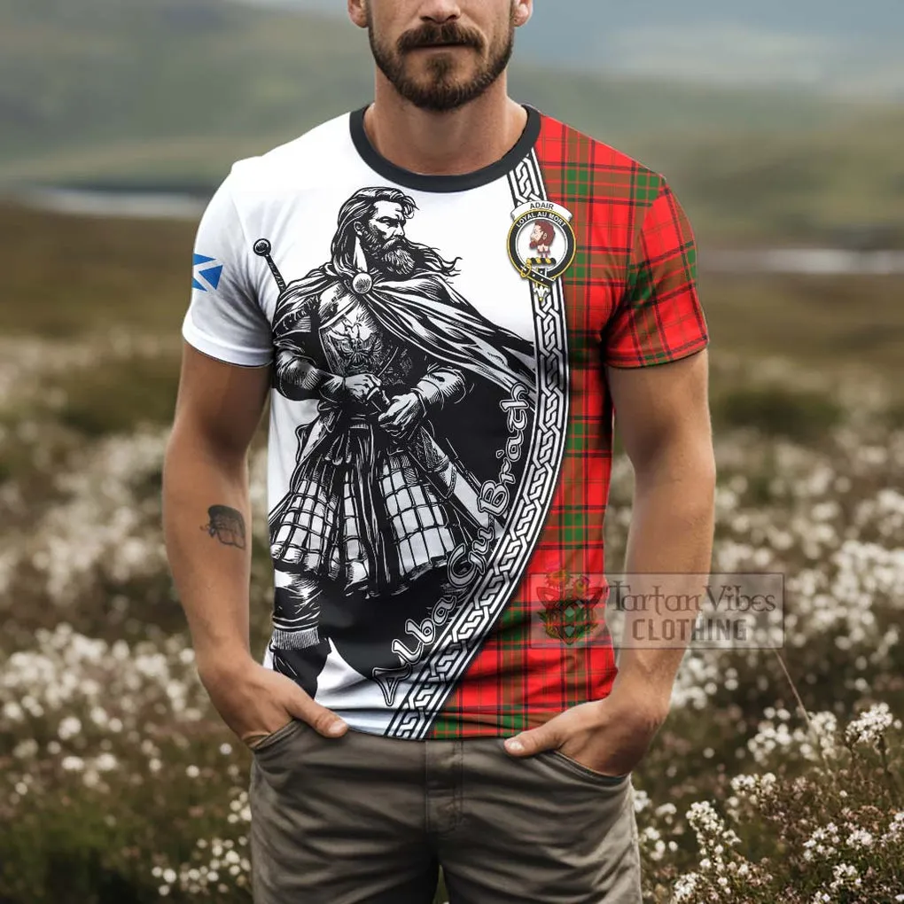 Adair Tartan Clan Crest T-Shirt with Highlander Warrior Celtic Style