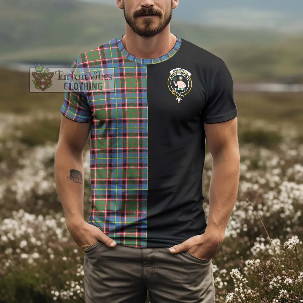 Aikenhead Tartan T-Shirt with Family Crest and Half Of Me Style