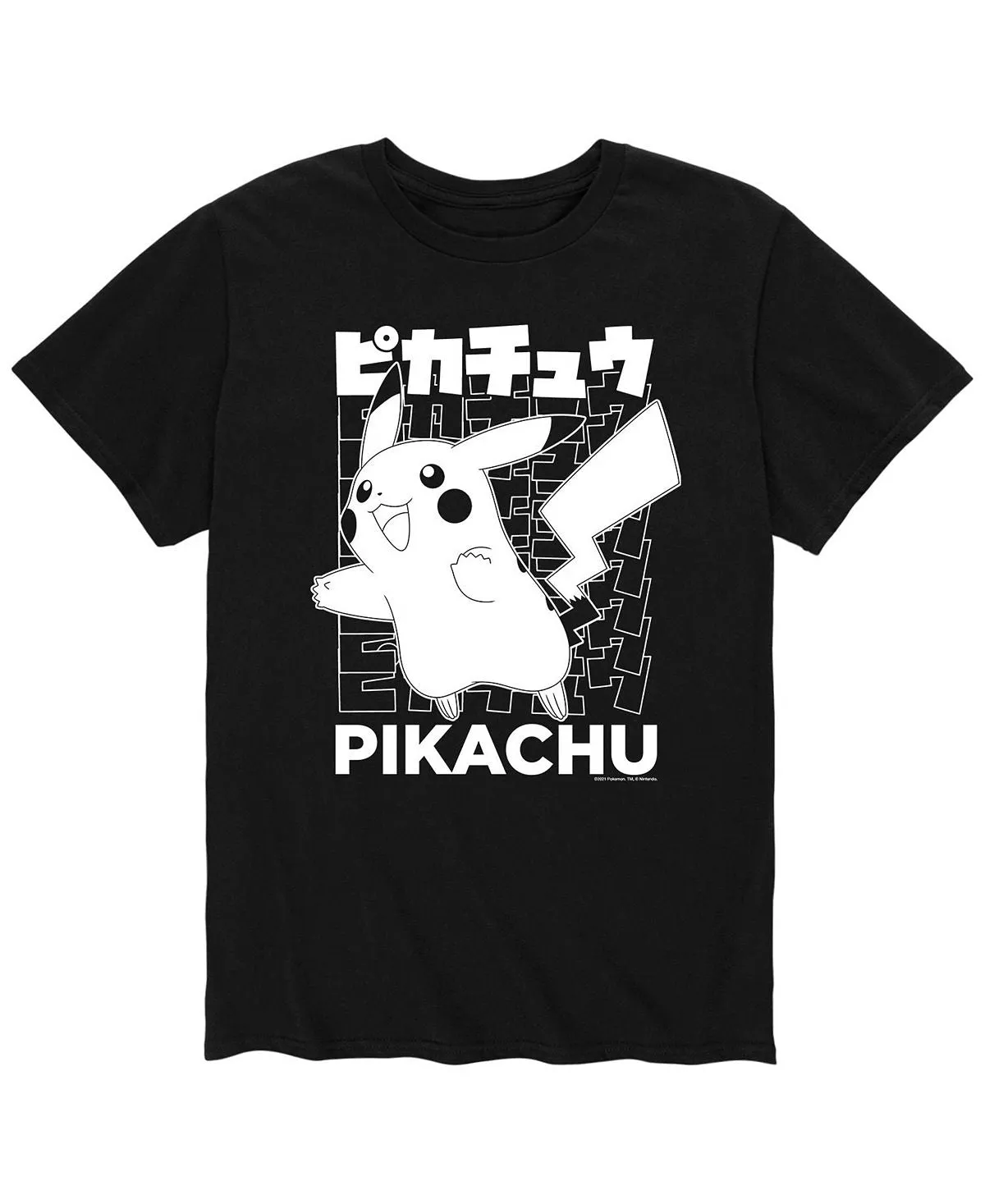 AIRWAVES Men's Pokemon Pikachu T-Shirt, Black