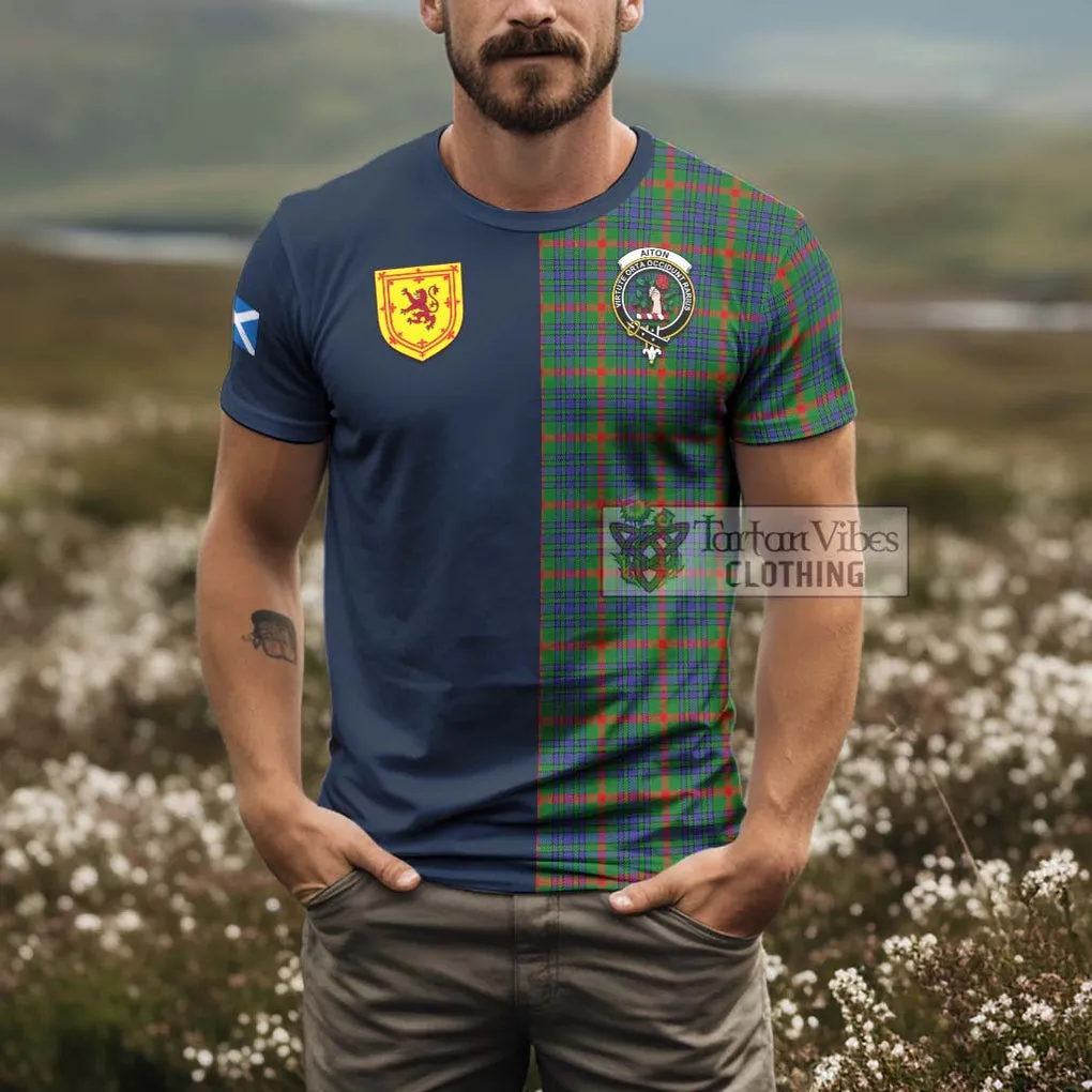 Aiton Tartan T-Shirt Alba with Scottish Lion Royal Arm Half Style