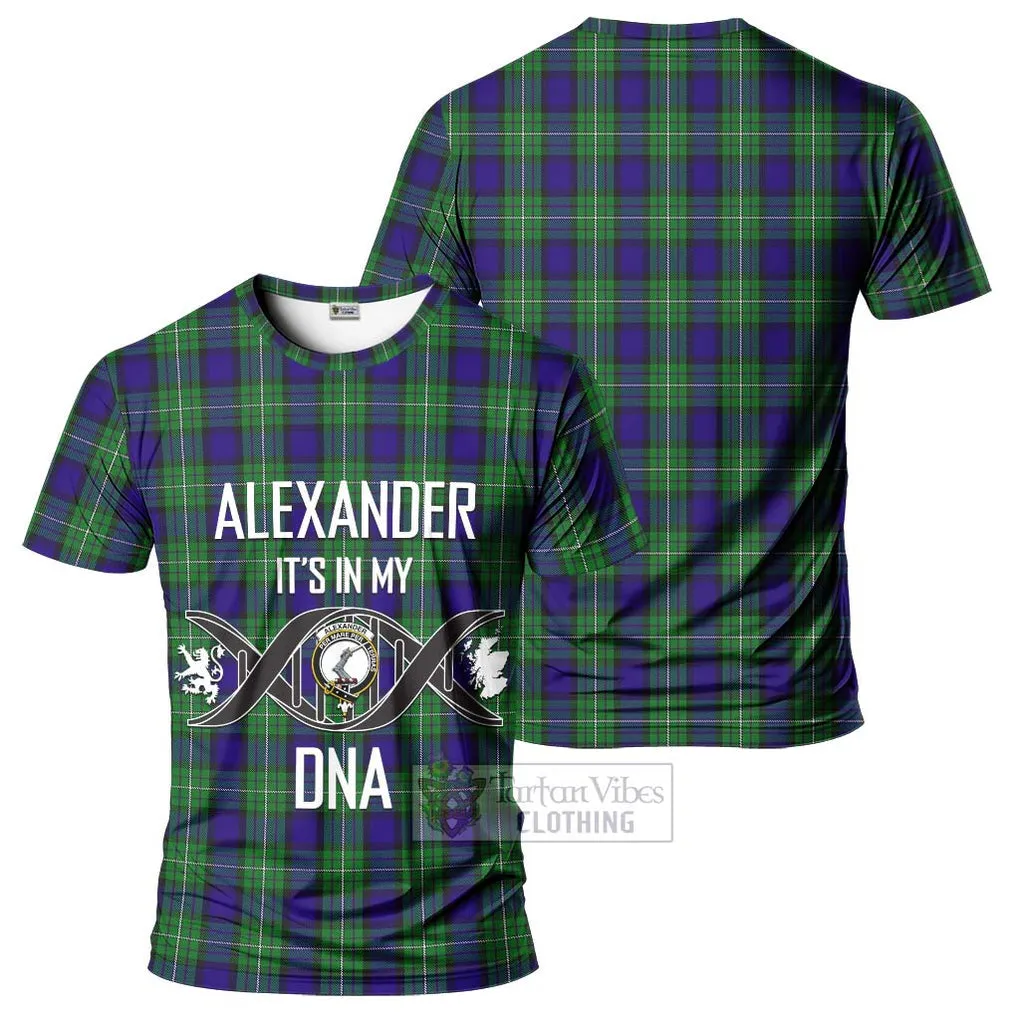 Alexander Tartan T-Shirt with Family Crest DNA In Me Style