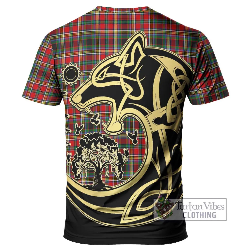 Anderson of Arbrake Tartan T-Shirt with Family Crest Celtic Wolf Style