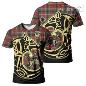 Anderson of Arbrake Tartan T-Shirt with Family Crest Celtic Wolf Style