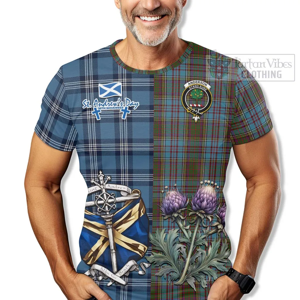 Anderson Tartan T-Shirt Happy St. Andrew's Day Half Tartan Style