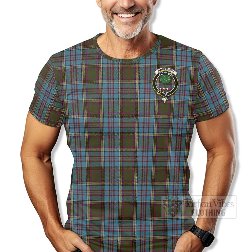 Anderson Tartan T-Shirt with Family Crest Celtic Skull Style