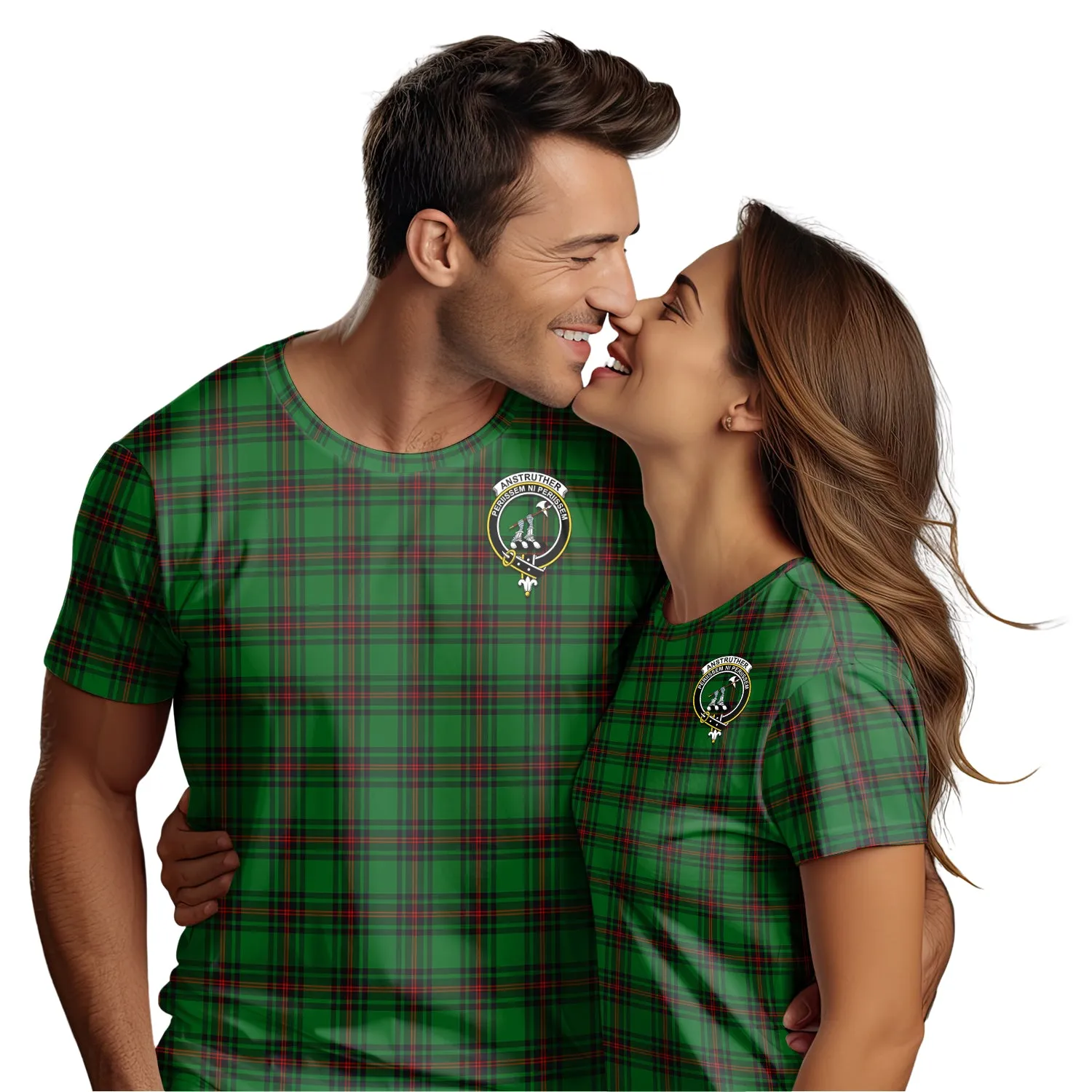 Anstruther Tartan T-Shirt with Family Crest