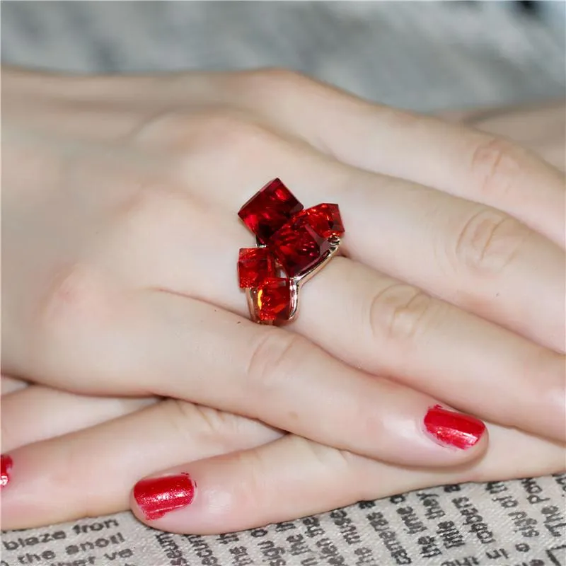 Arctic Roses Rose Gold Crystal Ring