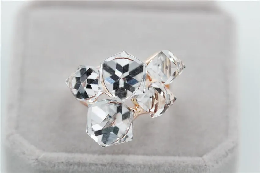 Arctic Roses Rose Gold Crystal Ring