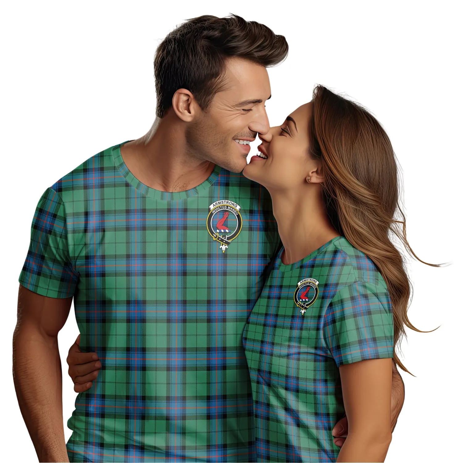 Armstrong Ancient Tartan T-Shirt with Family Crest