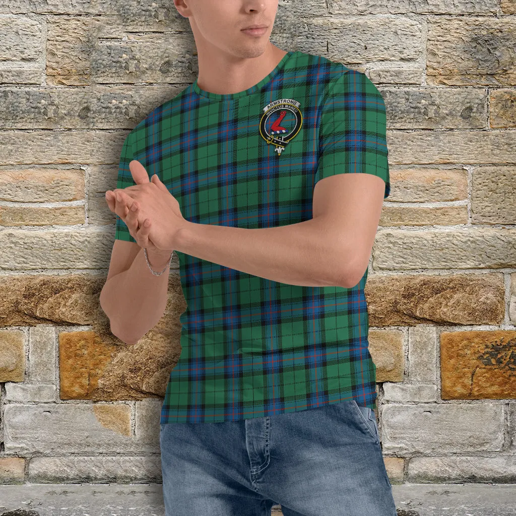 Armstrong Ancient Tartan T-Shirt with Family Crest