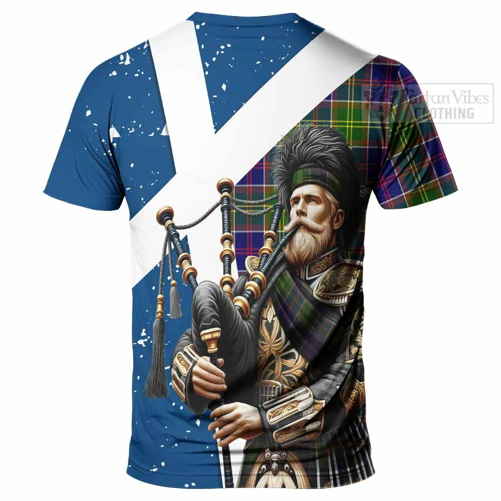 Arnott Tartan T-Shirt with Family Crest Scottish Bagpiper Vibes