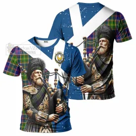 Arnott Tartan T-Shirt with Family Crest Scottish Bagpiper Vibes