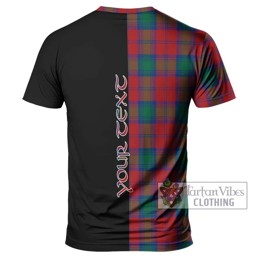 Auchinleck (Affleck) Tartan T-Shirt with Family Crest and Half Of Me Style