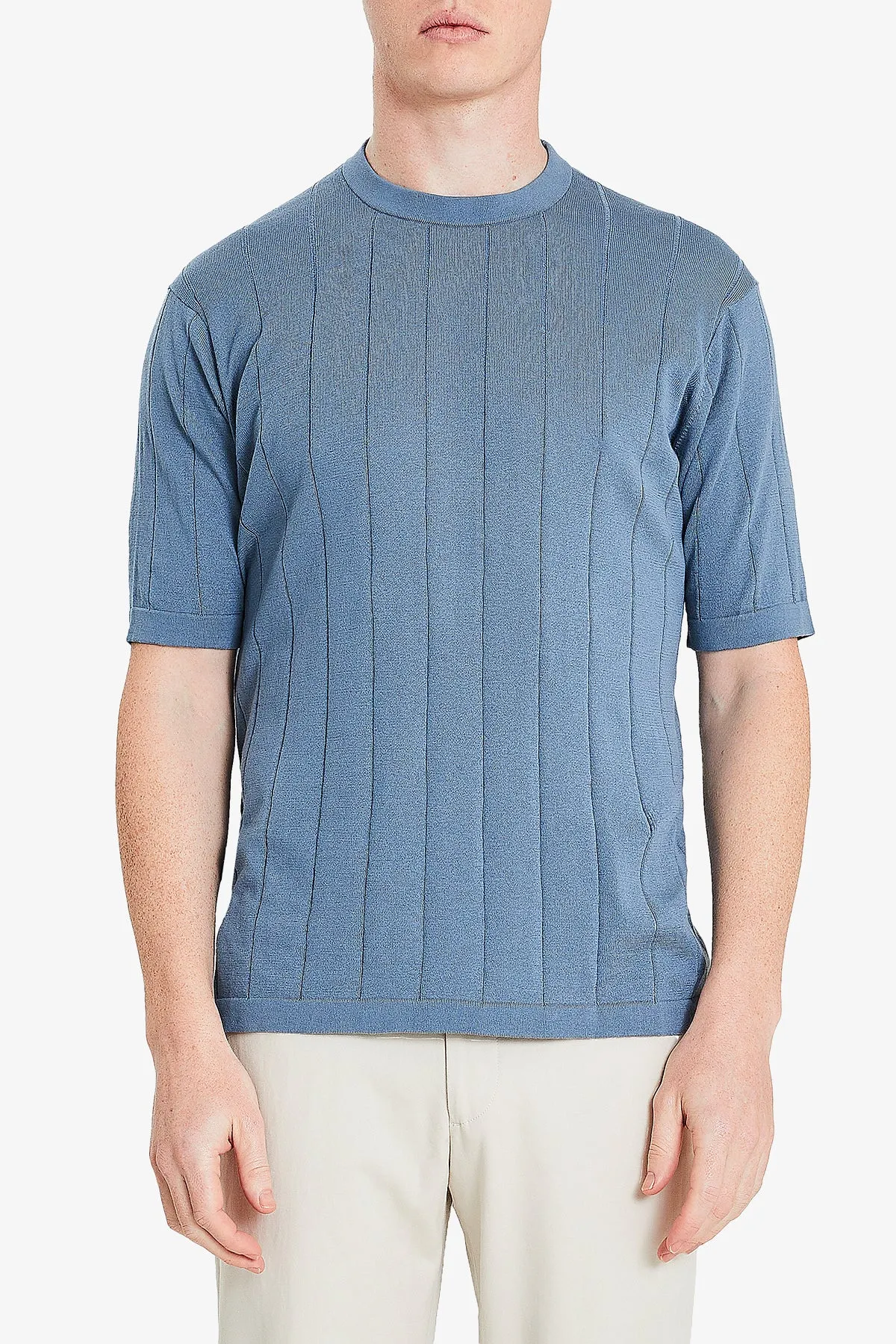 Aviation Knitted Tee - Light Blue