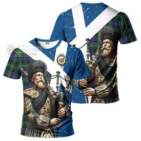 Baillie (Bailey) Tartan T-Shirt with Family Crest Scottish Bagpiper Vibes