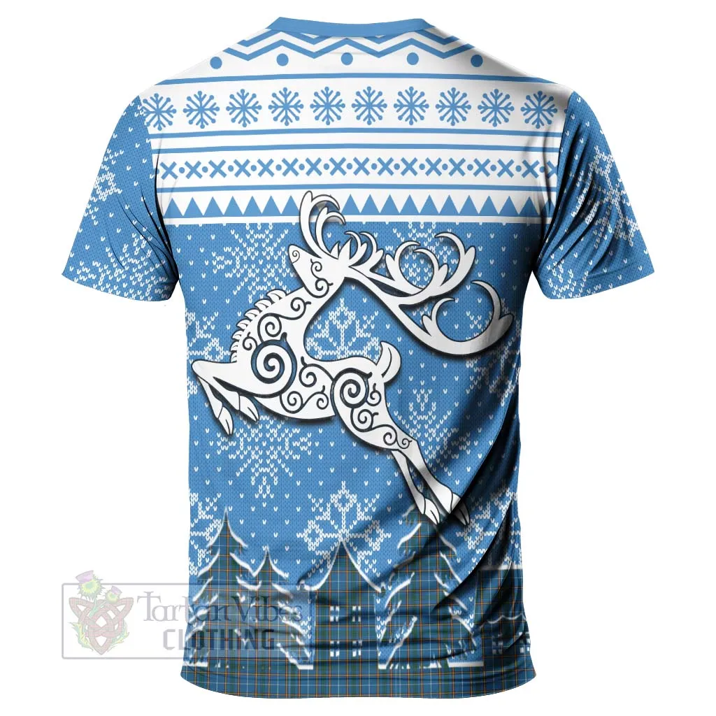 Bain Clan Christmas T-Shirt Celtic Reindeer Style