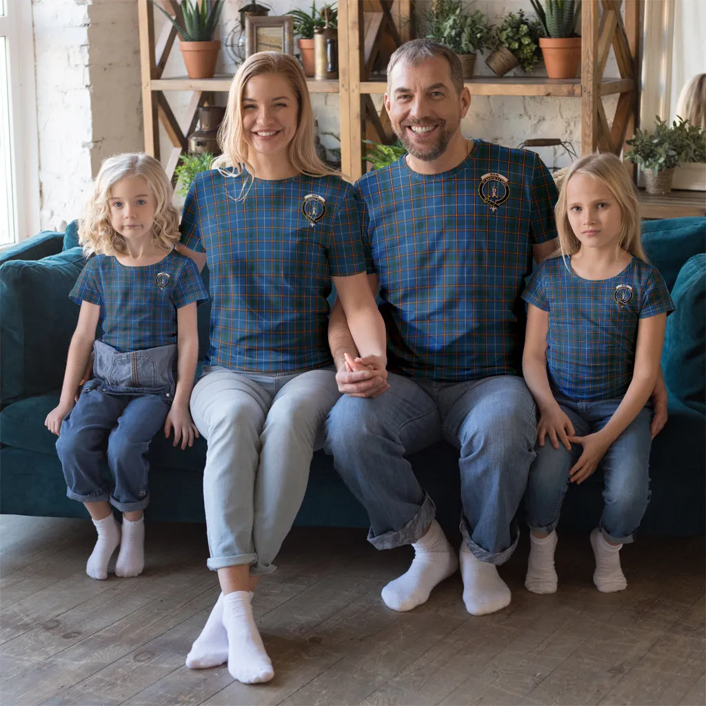 Bain Tartan T-Shirt with Family Crest