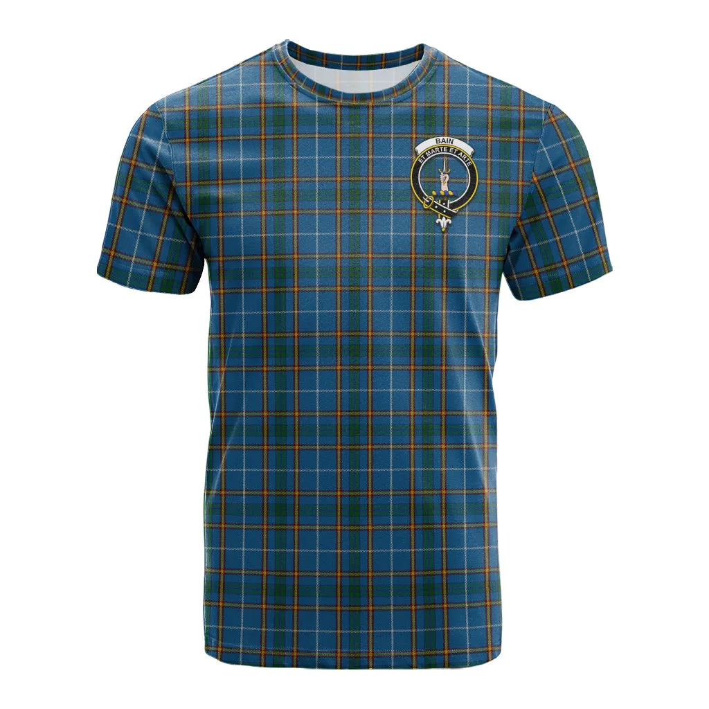 Bain Tartan T-Shirt with Family Crest