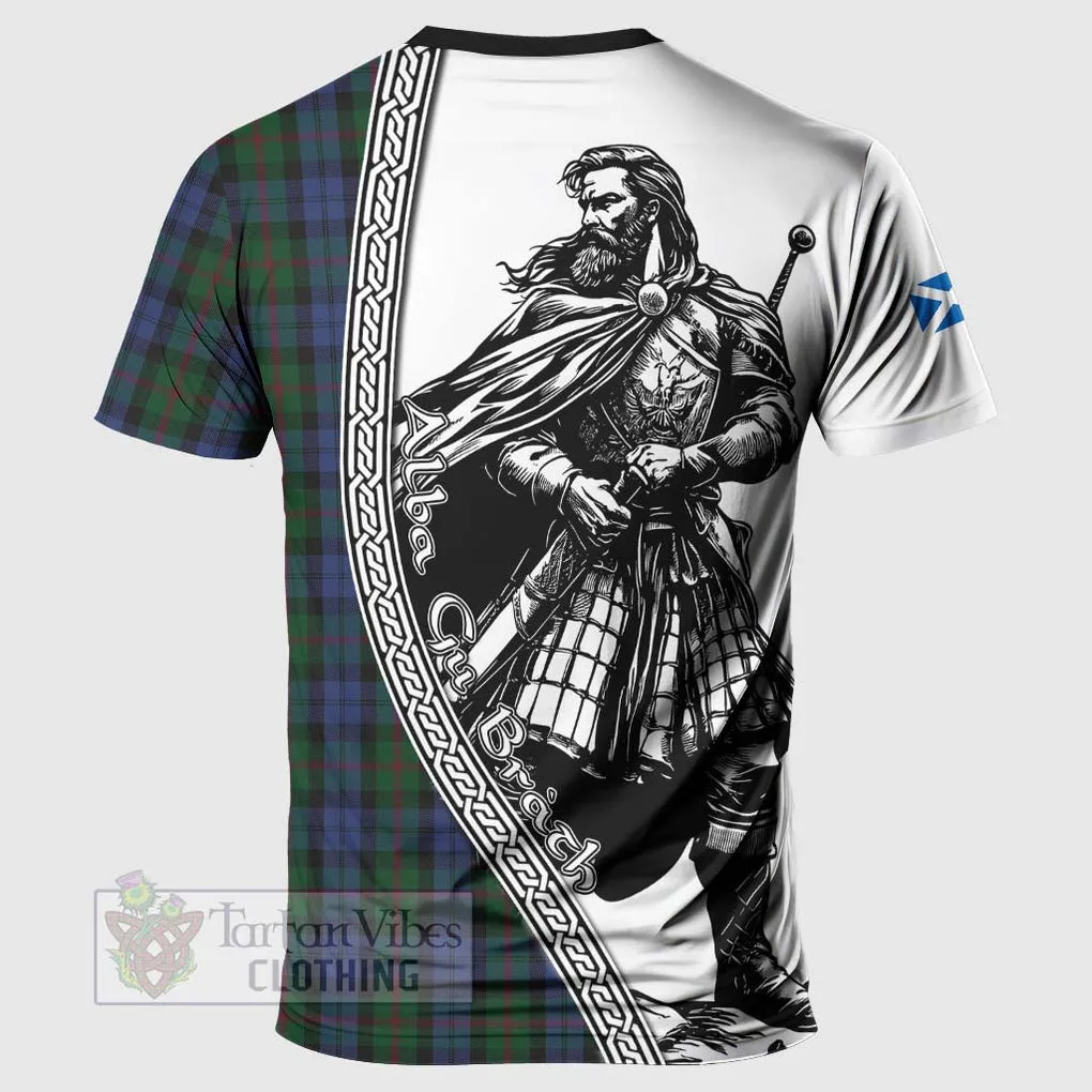 Baird Tartan Clan Crest T-Shirt with Highlander Warrior Celtic Style