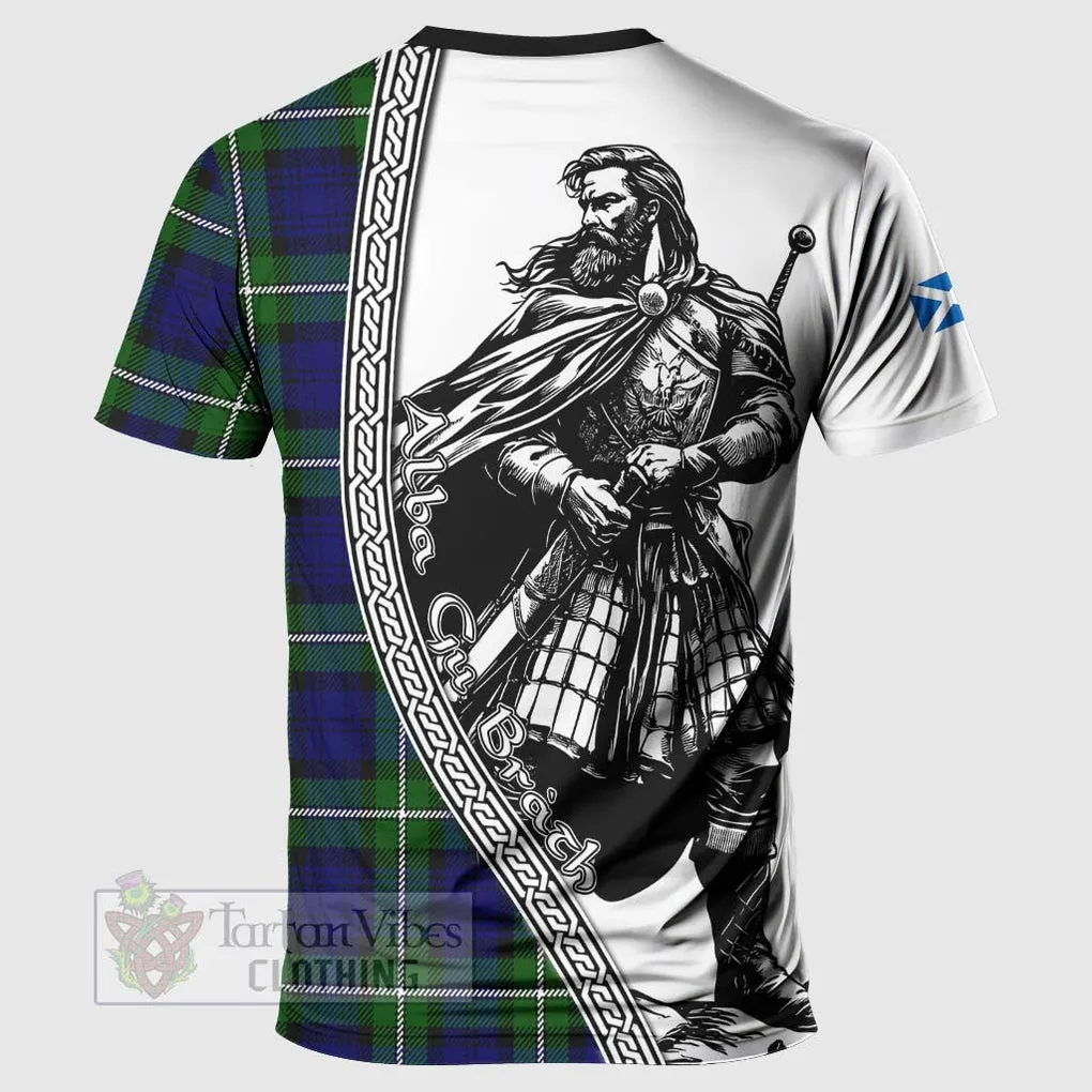 Bannerman Tartan Clan Crest T-Shirt with Highlander Warrior Celtic Style