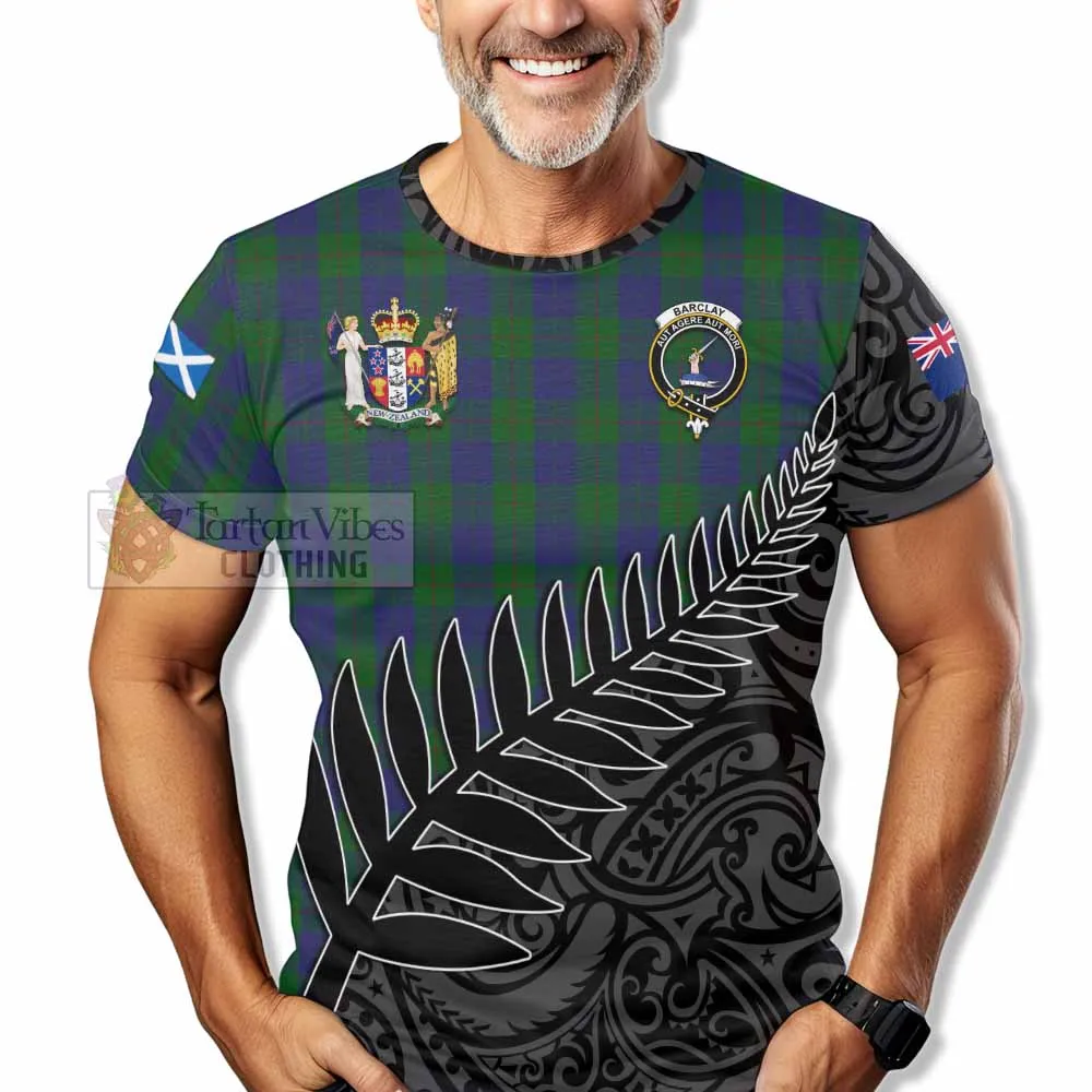 Barclay Crest Tartan T-Shirt with New Zealand Silver Fern Half Style