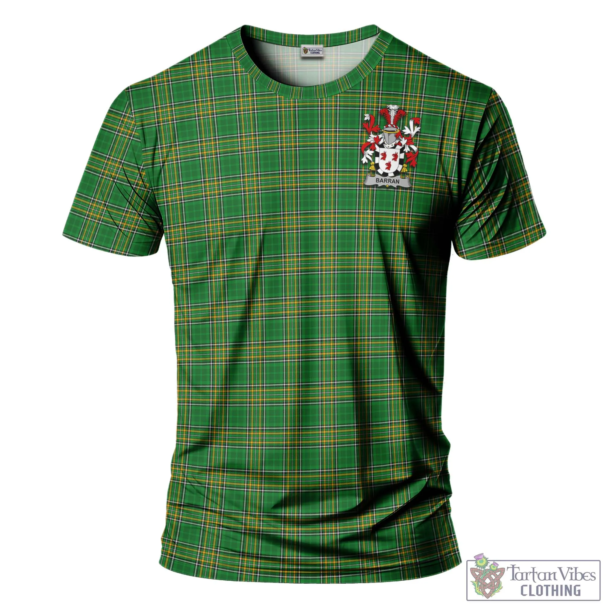 Barran Irish Clan Tartan T-Shirt with Family Seal