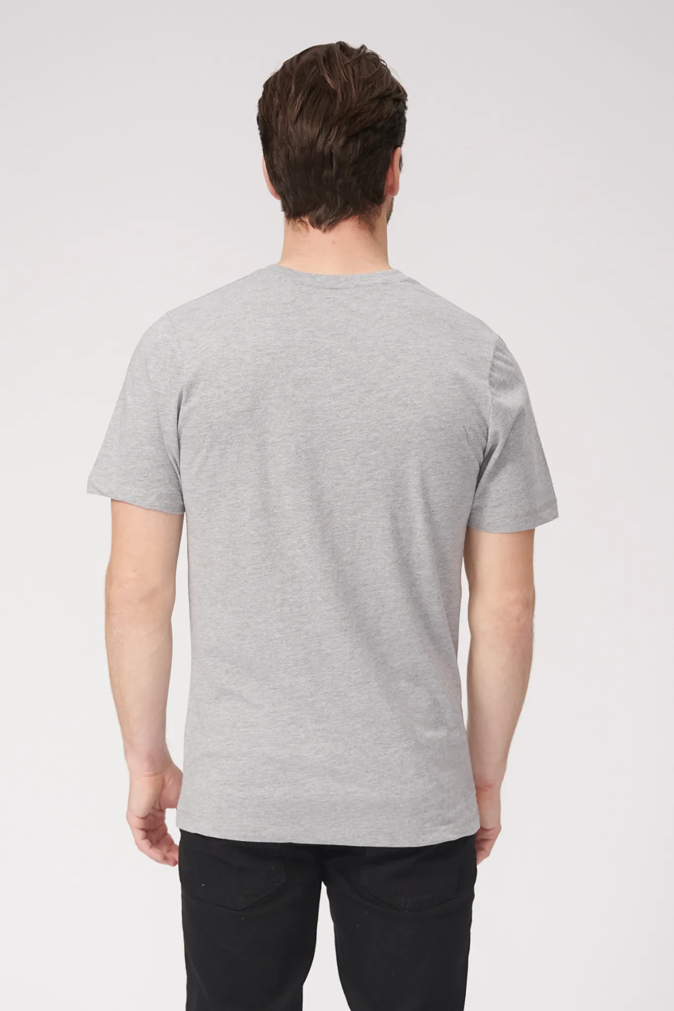 Basic V-neck t-shirt - Oxford Grey