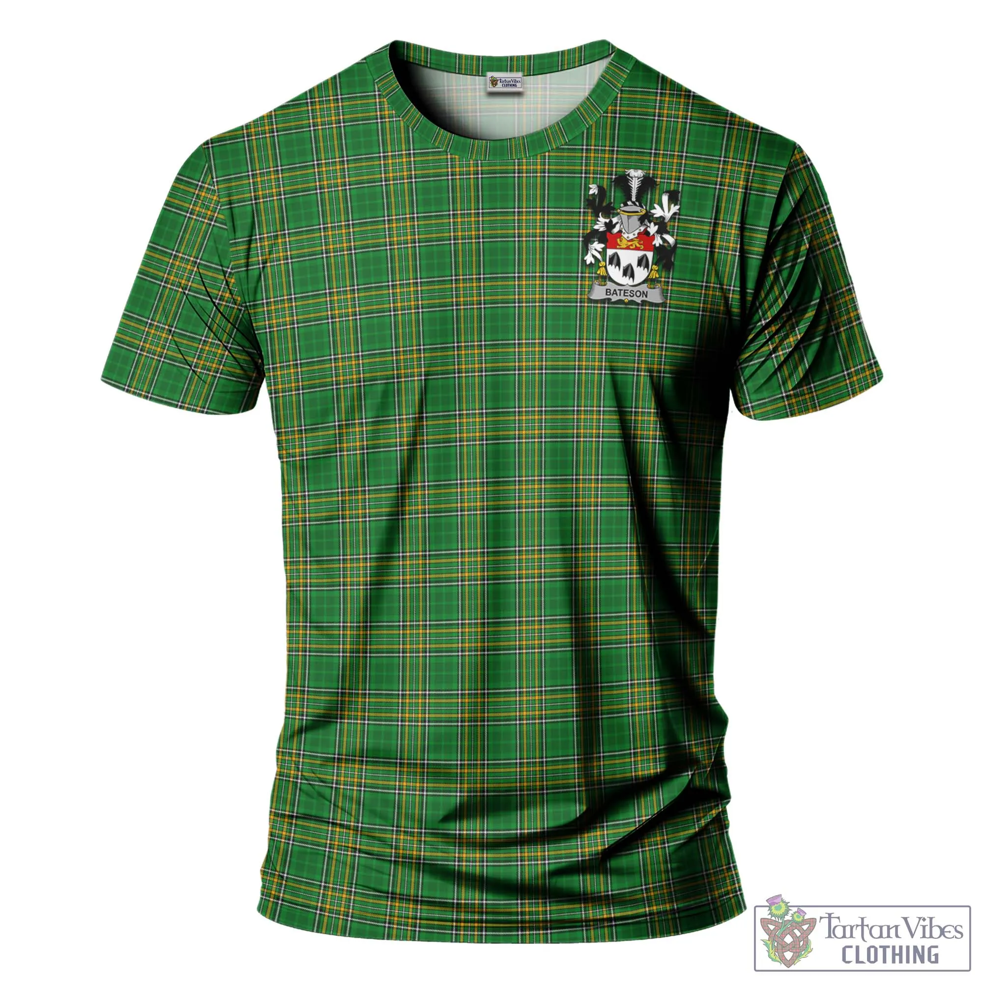 Bateson Irish Clan Tartan T-Shirt with Family Seal