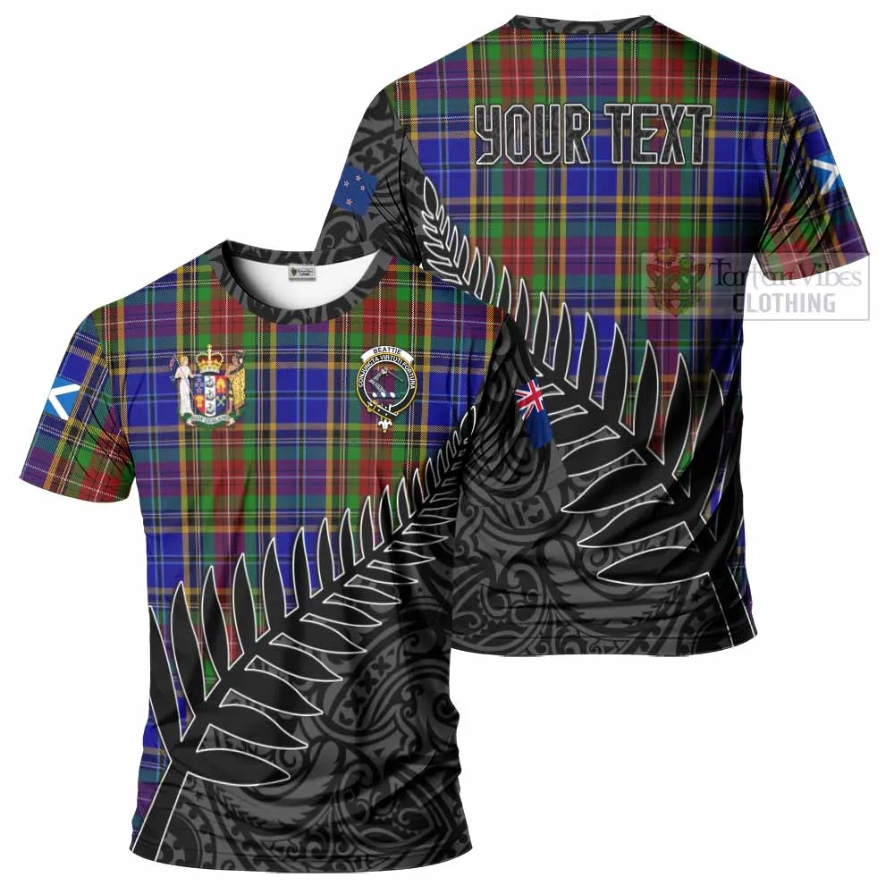 Beattie (Beatty) Crest Tartan T-Shirt with New Zealand Silver Fern Half Style