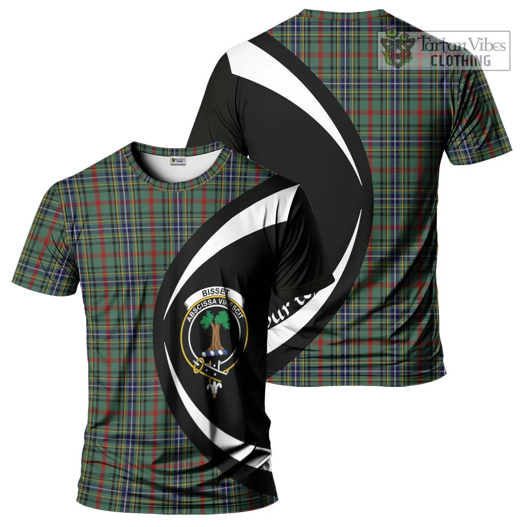 Bisset Tartan T-Shirt with Family Crest Circle Style