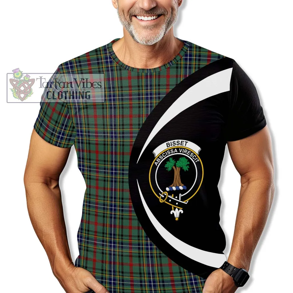 Bisset Tartan T-Shirt with Family Crest Circle Style