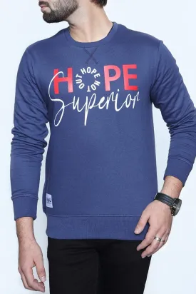 Blue Graphic Print Sweatshirt - Comfortable And Stylish