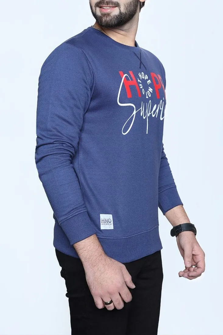 Blue Graphic Print Sweatshirt - Comfortable And Stylish