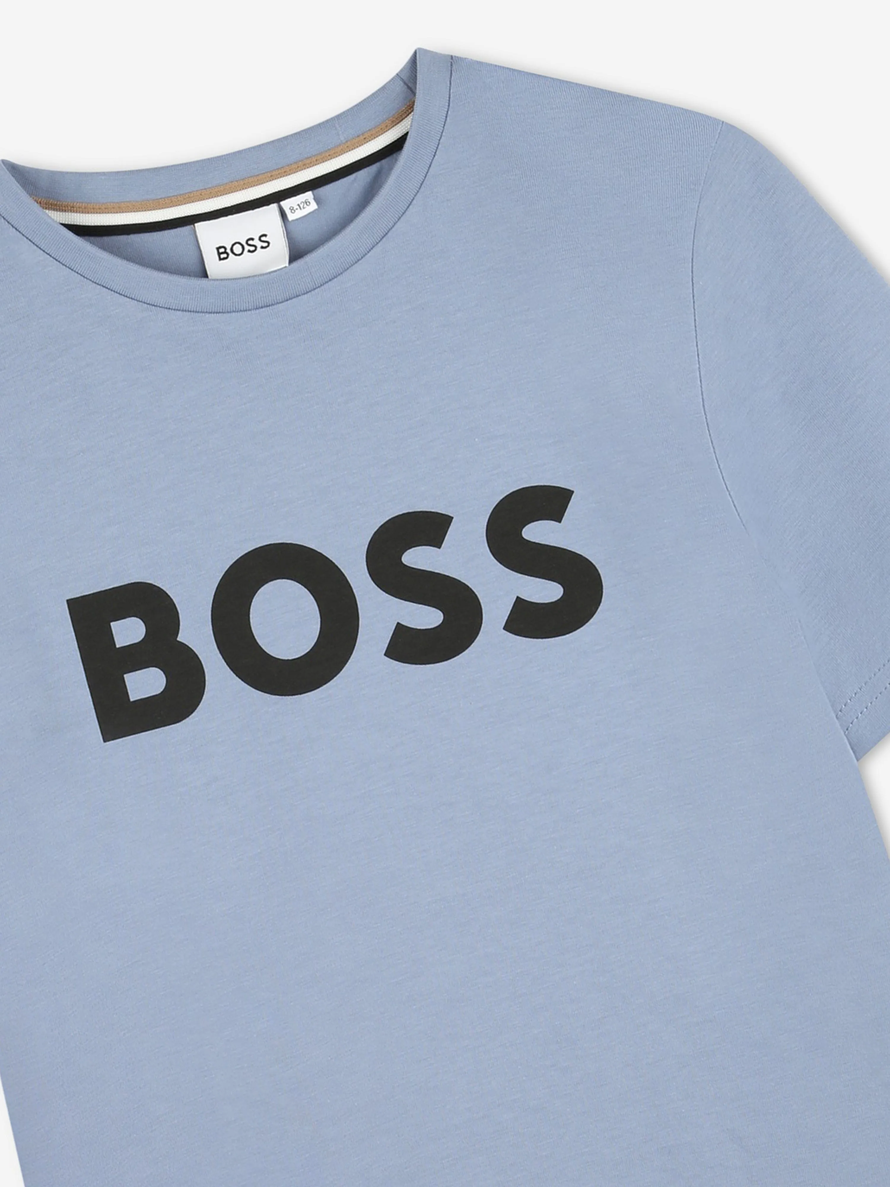 BOSS Boys Logo Print T-Shirt in Grey