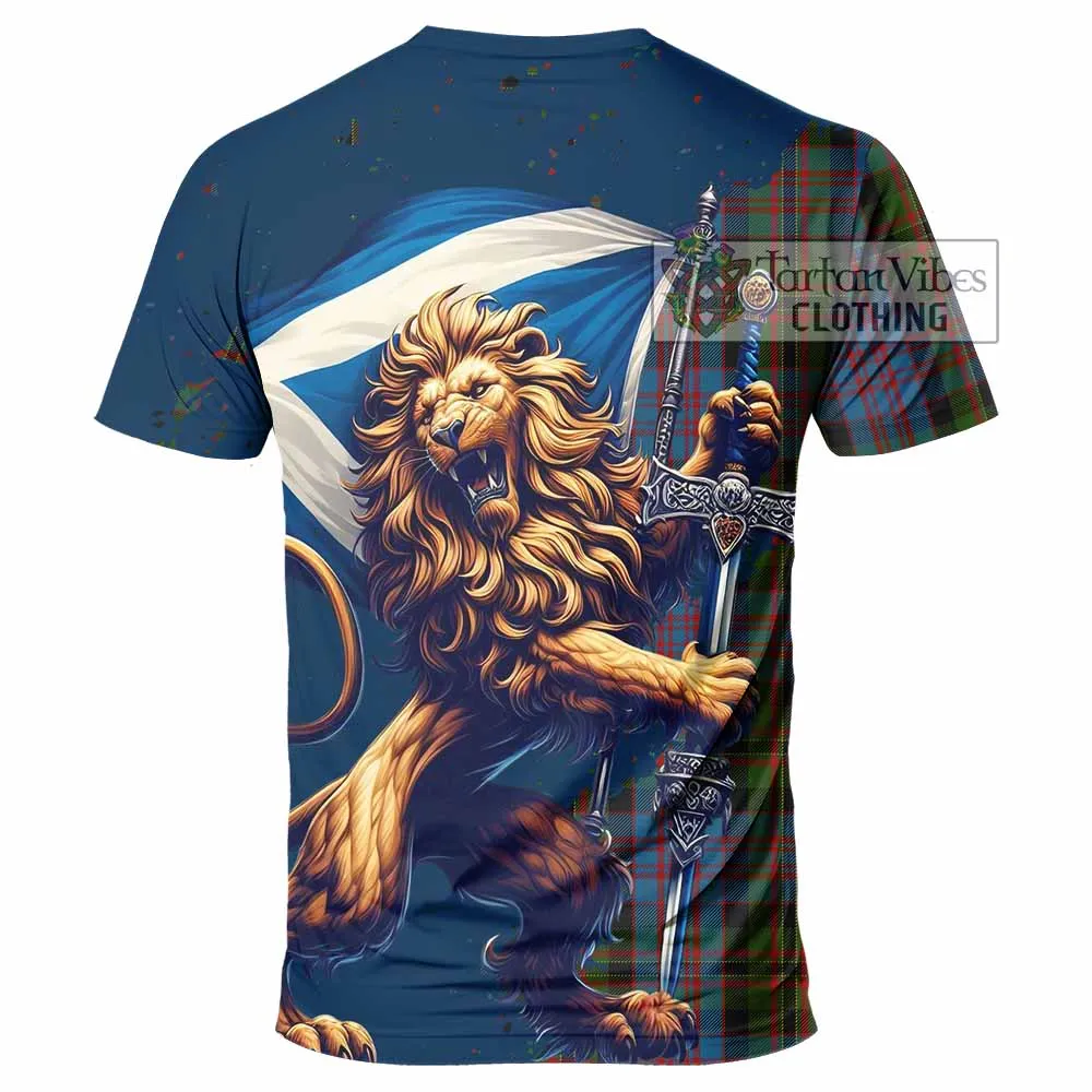 Bowie Tartan Family Crest T-Shirt with Scottish Majestic Lion