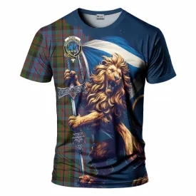 Bowie Tartan Family Crest T-Shirt with Scottish Majestic Lion