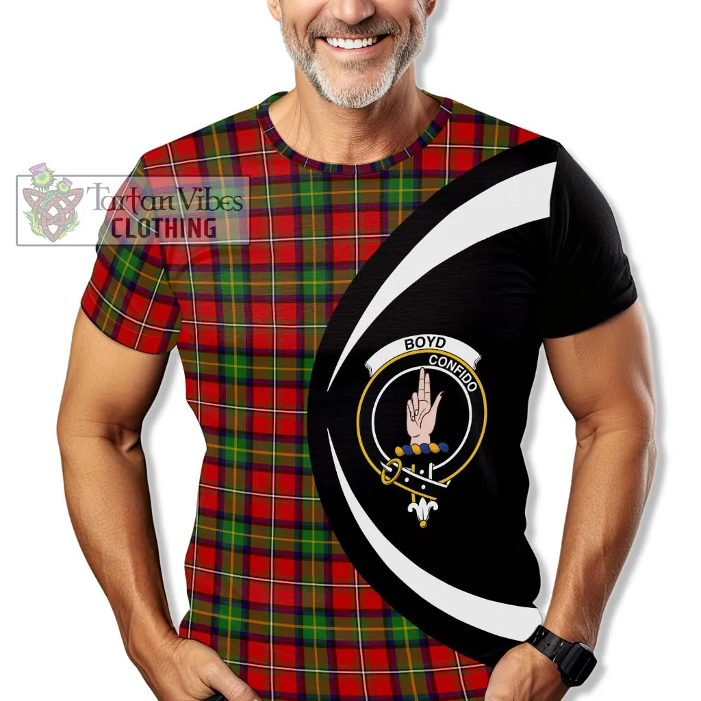 Boyd Tartan T-Shirt with Family Crest Circle Style