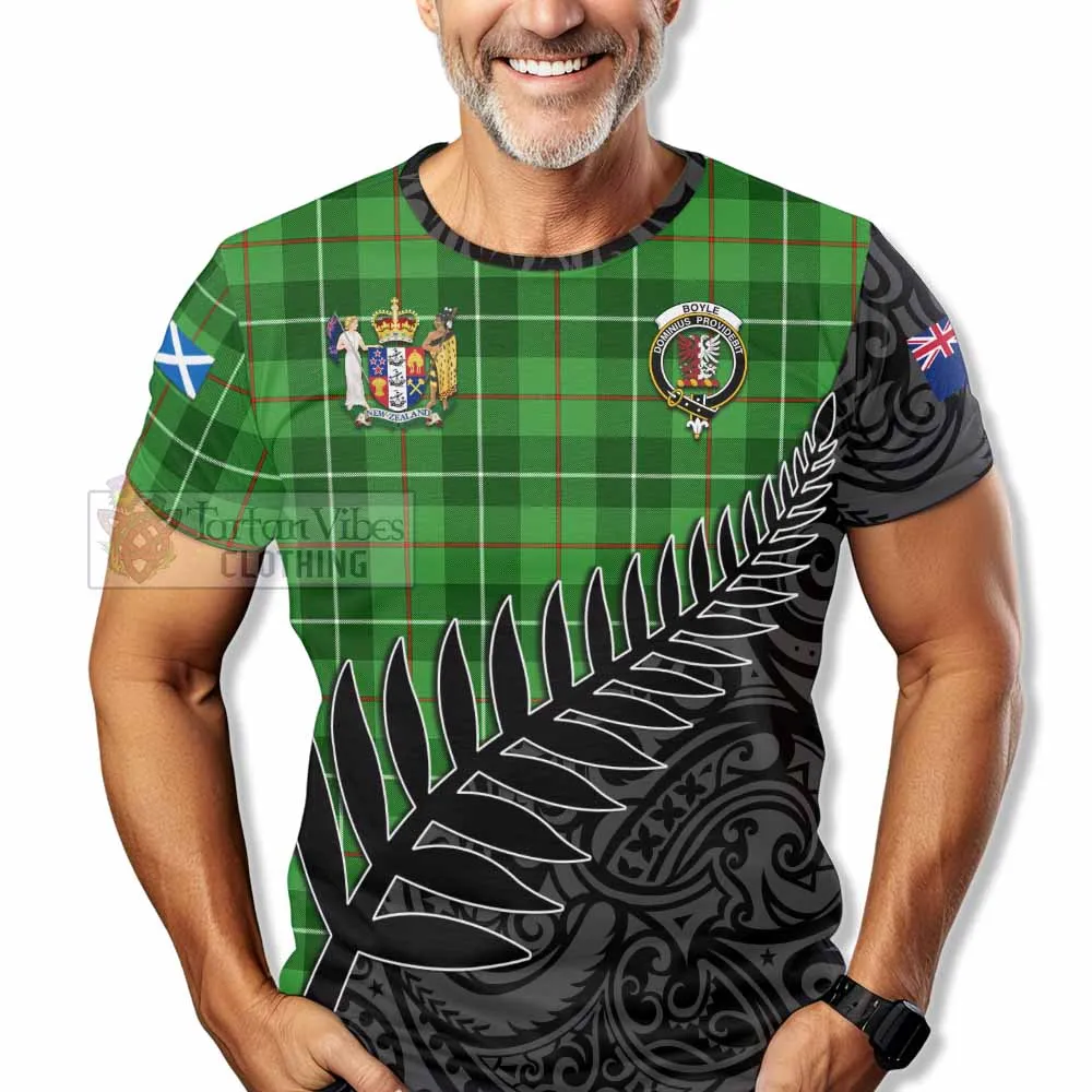 Boyle Crest Tartan T-Shirt with New Zealand Silver Fern Half Style