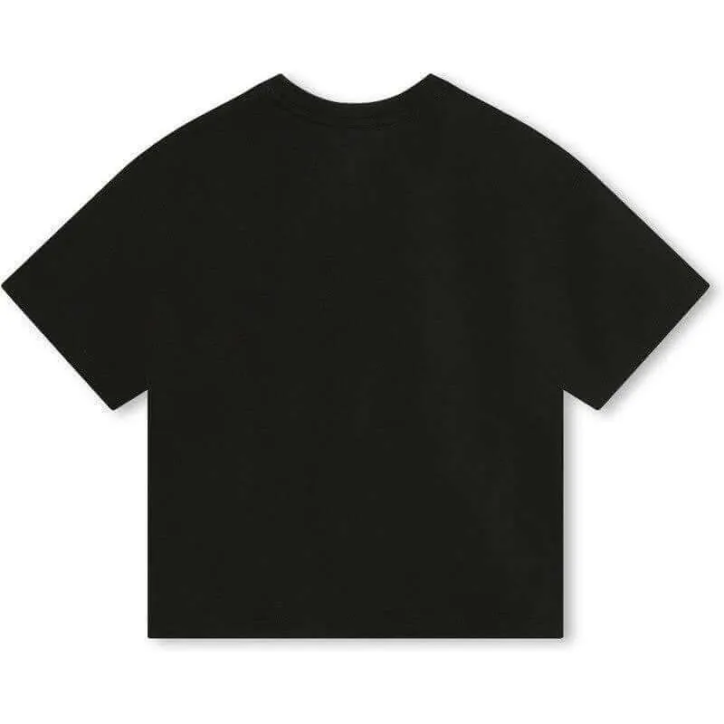 Boys Black Graffiti Logo Short Sleeve T-Shirt