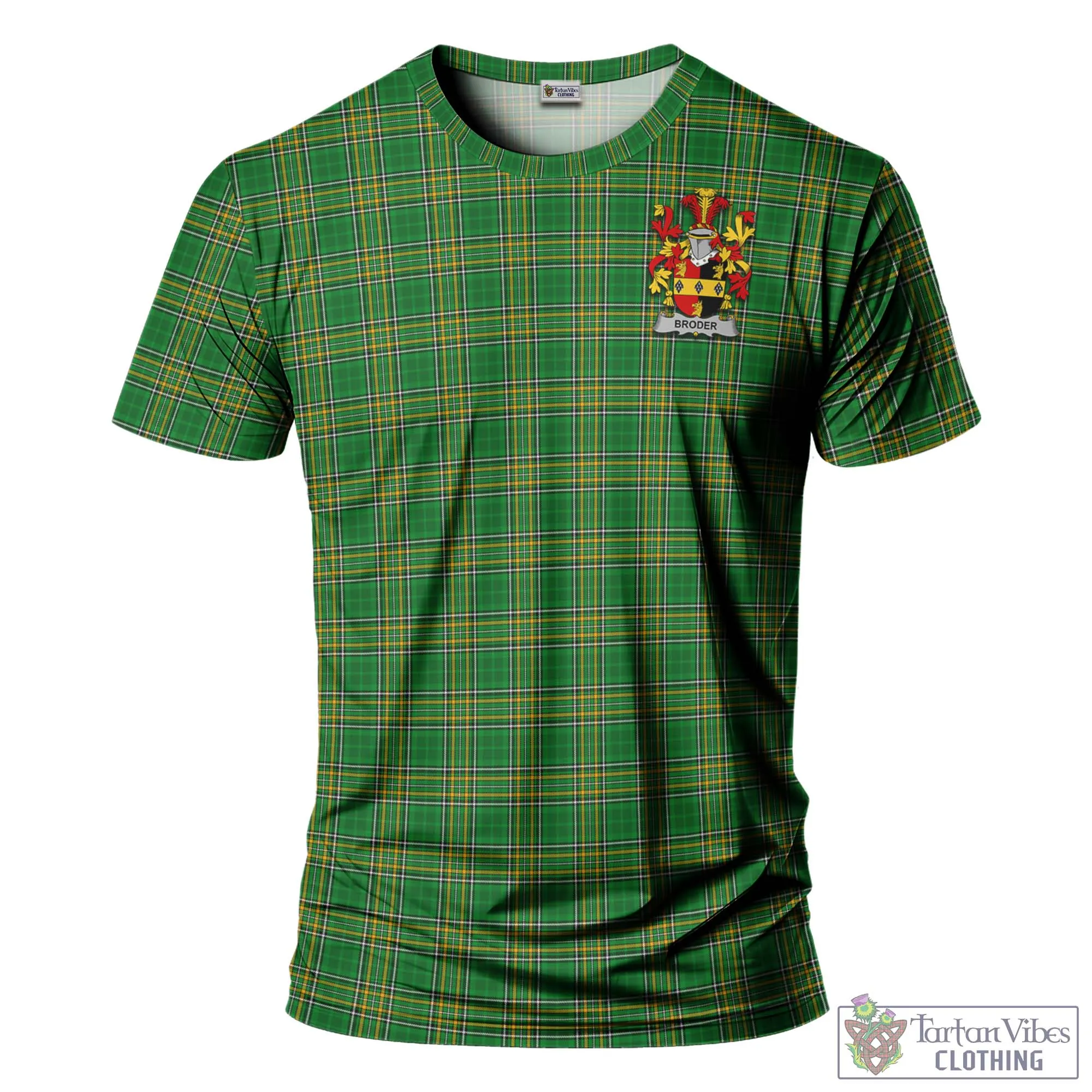 Broder Irish Clan Tartan T-Shirt with Family Seal