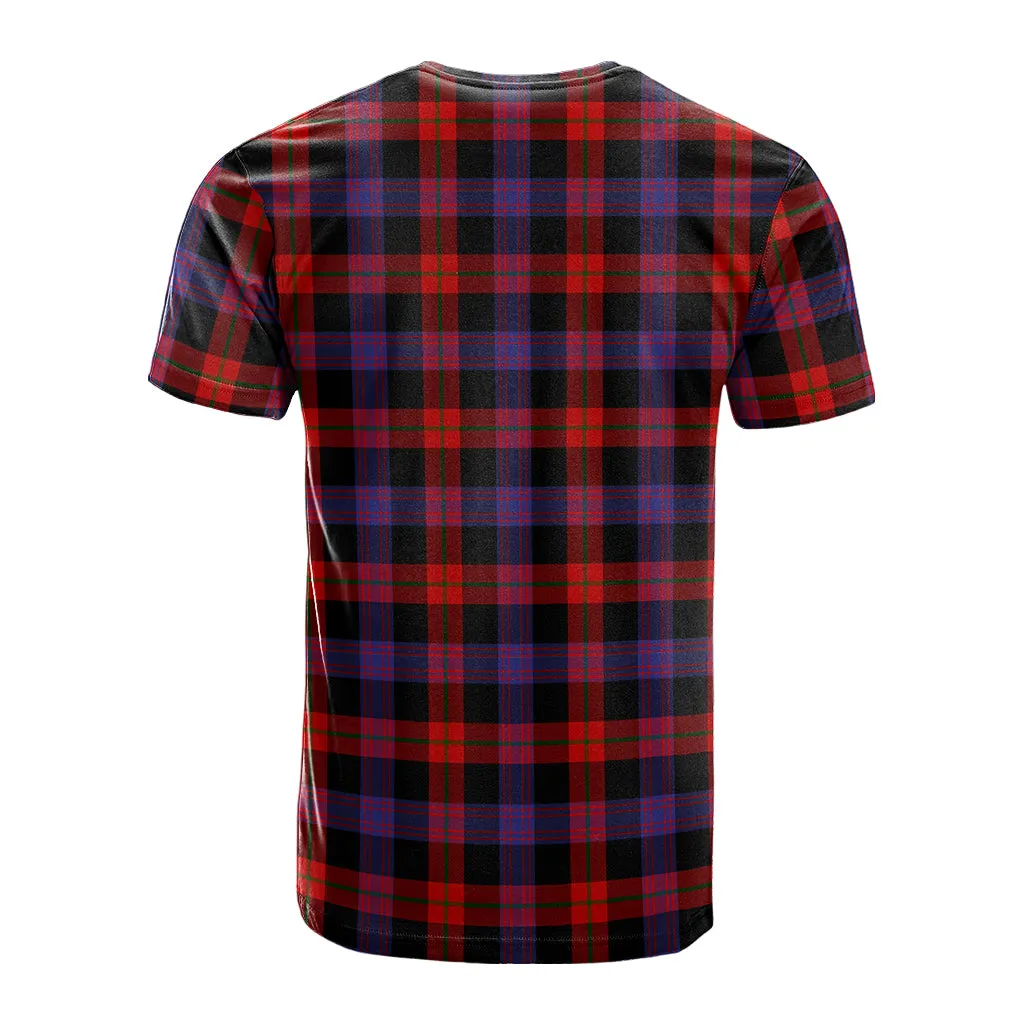 Broun Modern Tartan T-Shirt with Family Crest