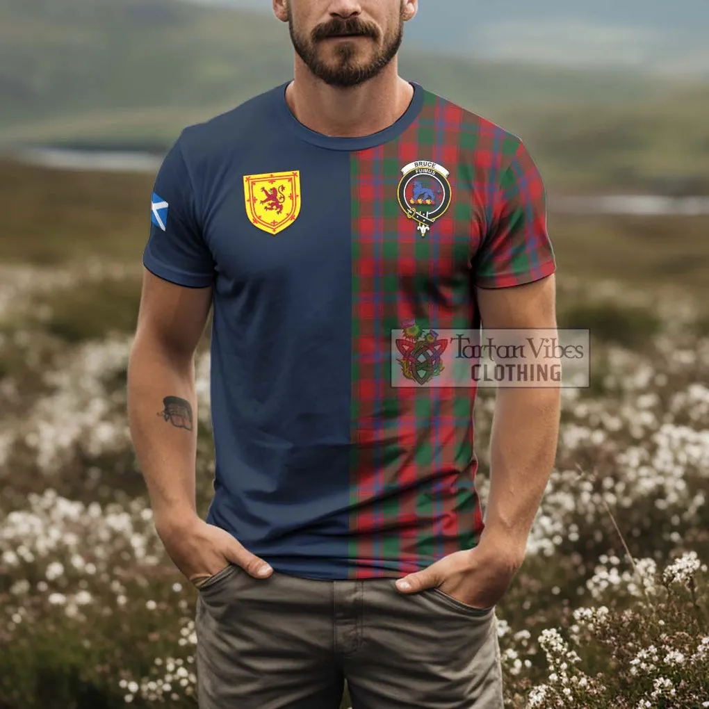 Bruce Old Tartan T-Shirt Alba with Scottish Lion Royal Arm Half Style